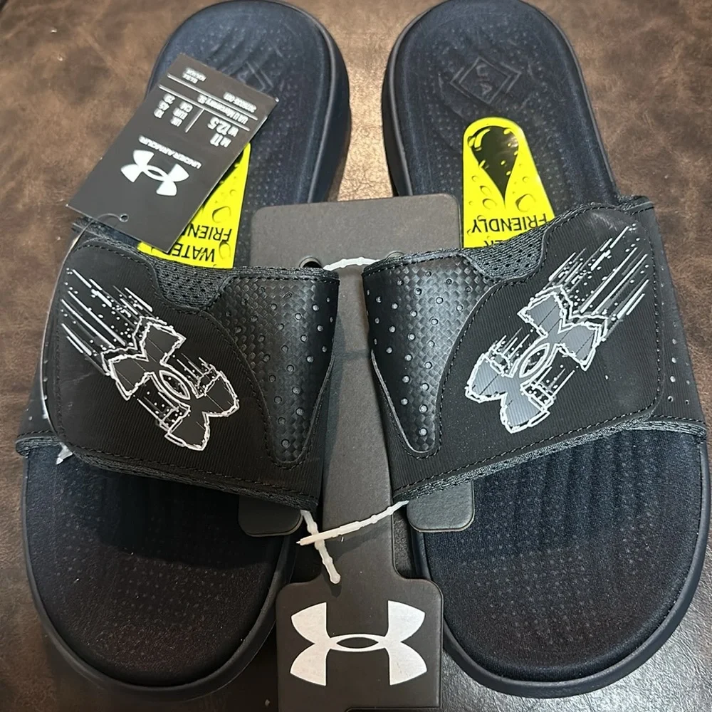 Under Armour Mercenary Slides: BLACK: NEW WITH TAGS: MENS 11 WOMENS 12.5